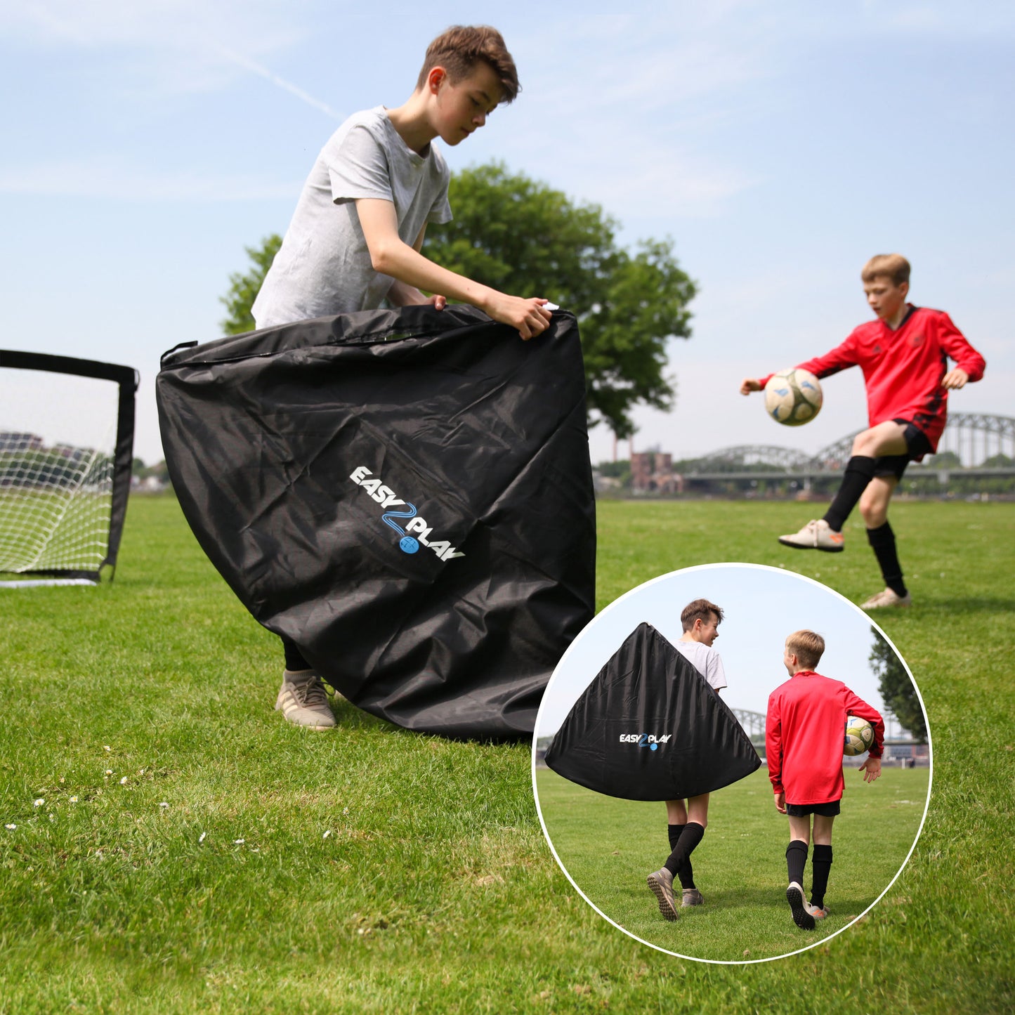 Faltbares Fußballtor - Pro Version - 2er Set mit viel Zubehör